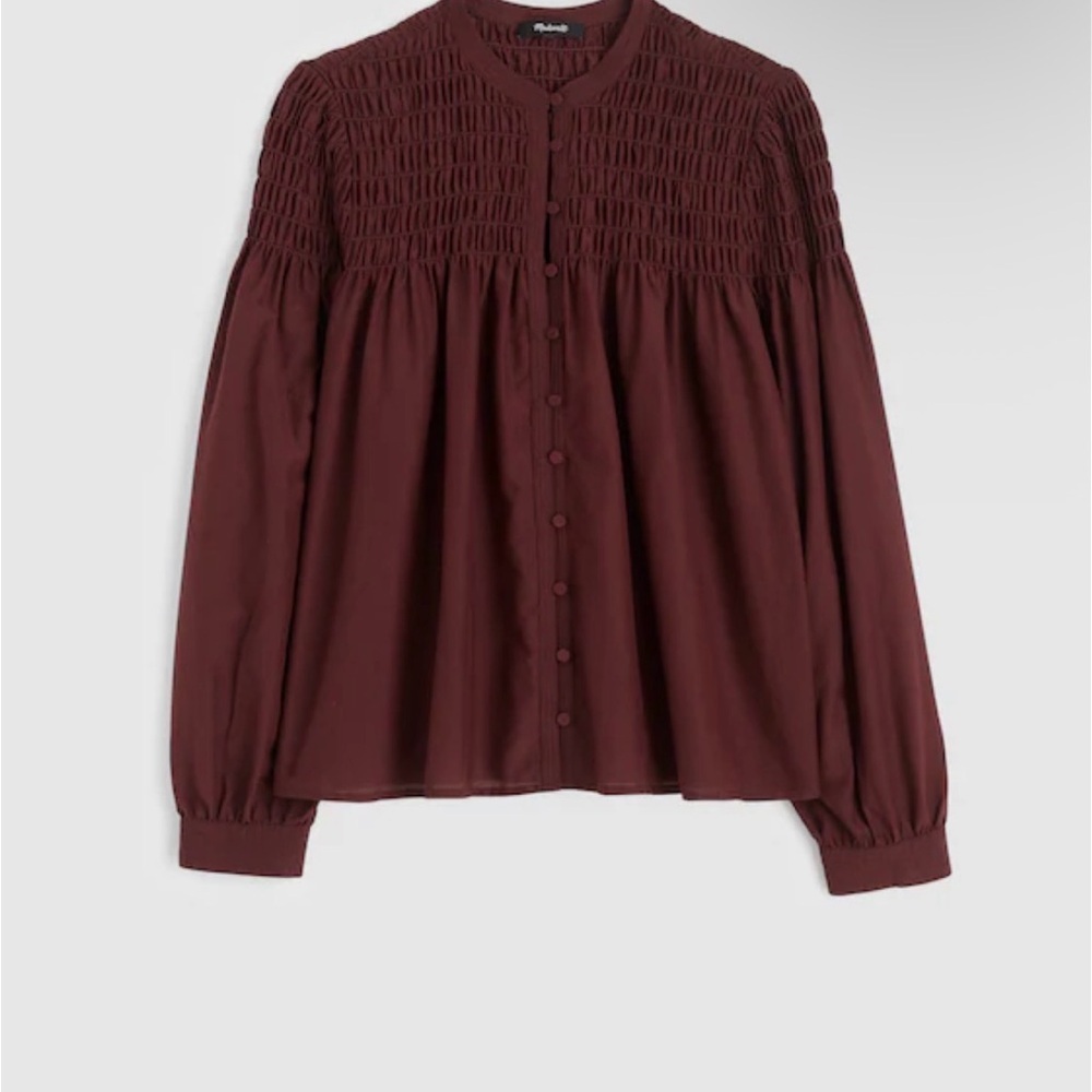 Smocked Top in Cotton-Silk Blend - Picture 5 of 6